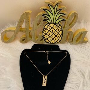 C. Wonder Rectangle LOVE Necklace w/ Crystal Edge